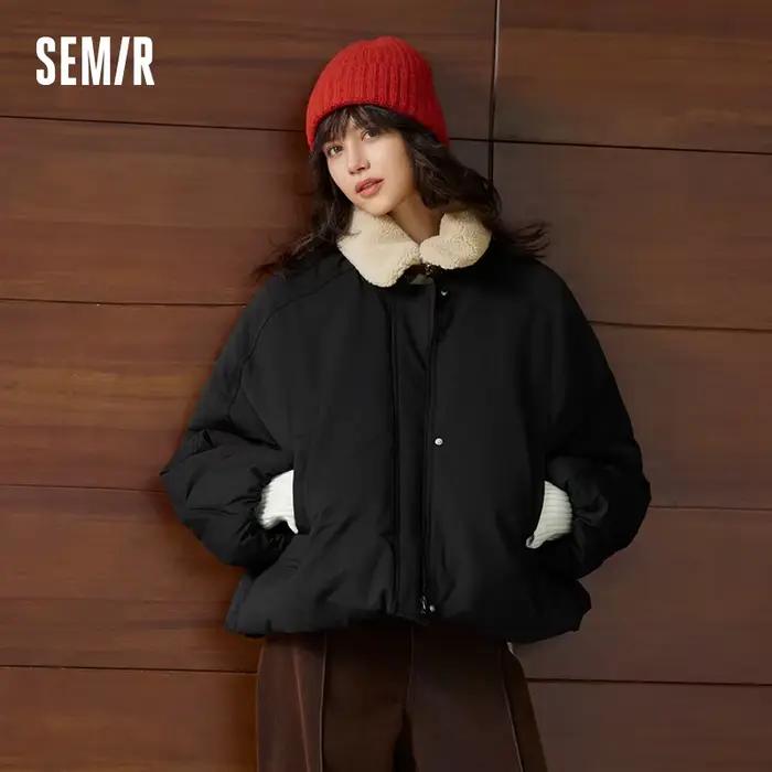 Semir doudoune femmes manches Raglan col de fourrure amovible 2025 nouvel hiver surdimensionné bourgeon-Style rétro