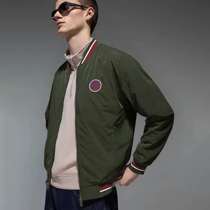 Veste décontractée homme CHCH pour printemps automne badge design vêtement extérieur polyester multifonctionnelle