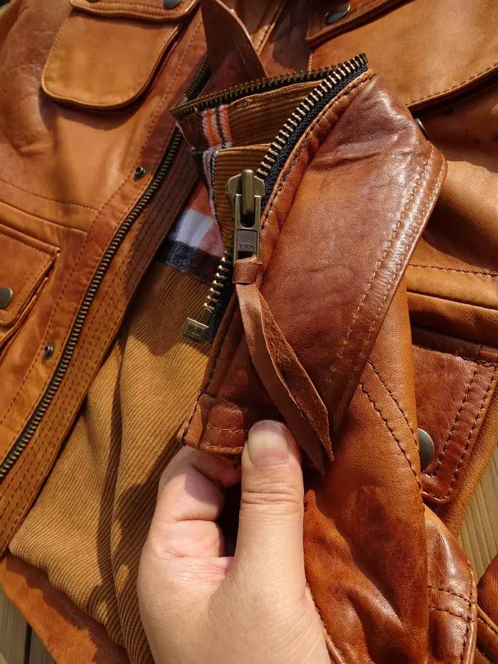 Veste en cuir orange automne pour homme, style safari, grande taille 3XL, en peau de mouton véritable, col montant, rétro vintage, manteau M65
