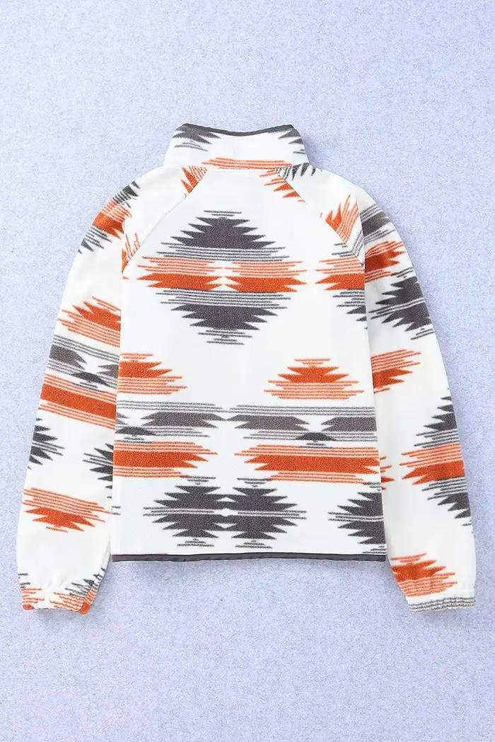 Veste Sherpa imprimée aztèque pour femme, manteau en fausse peau de mouton de Style occidental, veste polaire Vintage Boho d'inspiration Navajo pour l'automne et l'hiver