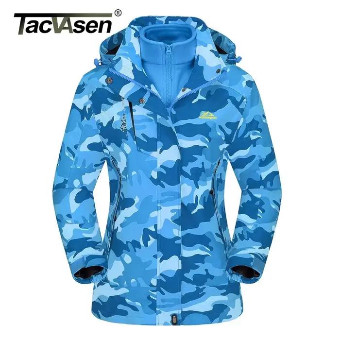 TACVASEN 3 en 1 neige montagne veste femmes manteaux d'hiver imperméable coupe-vent polaire doublé Ski randonnée vestes Parka manteaux à capuche