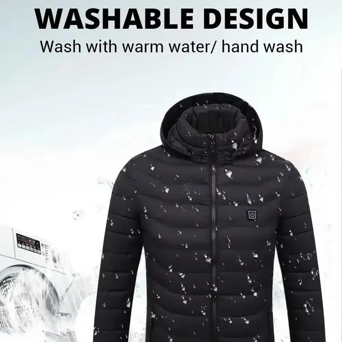 Veste chauffante hommes femmes USB vêtements auto-chauffants coton lavé manteaux chauds hiver thermique ski Camping