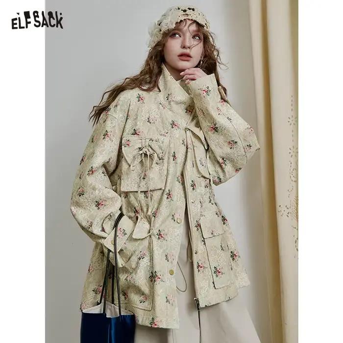 ELFSACK Veste florale en dentelle pour femme