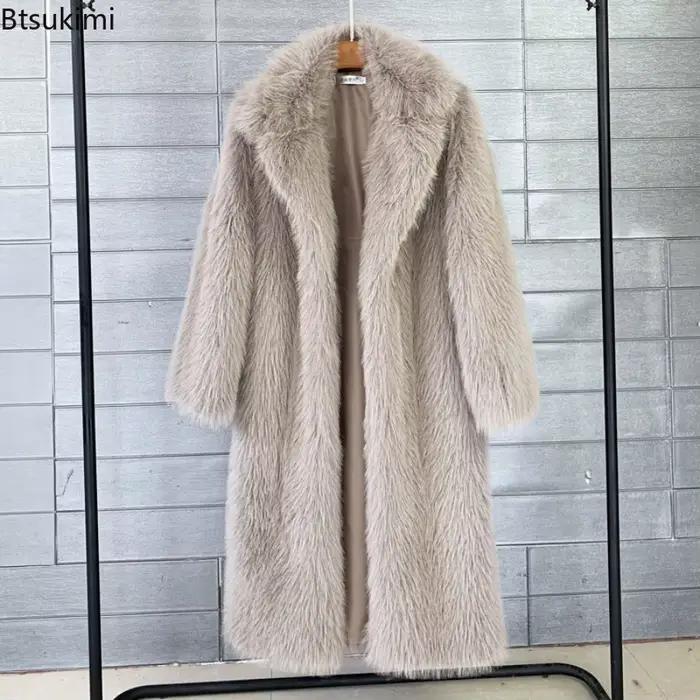Manteau Long en fausse fourrure pour femme