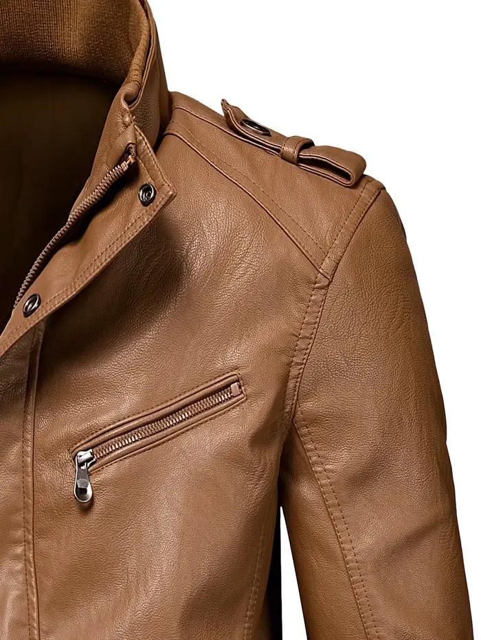 Veste en cuir de poche vintage pour hommes
