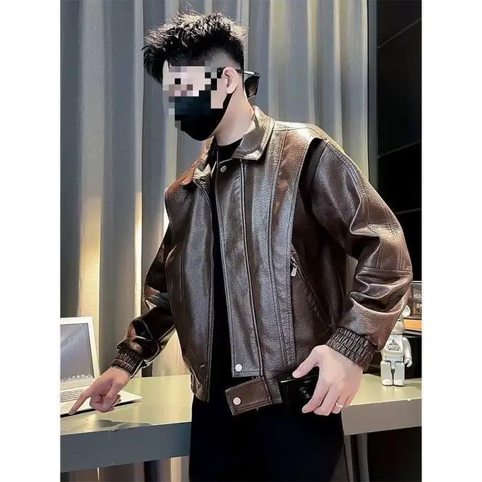 Veste en cuir PU élégante pour homme