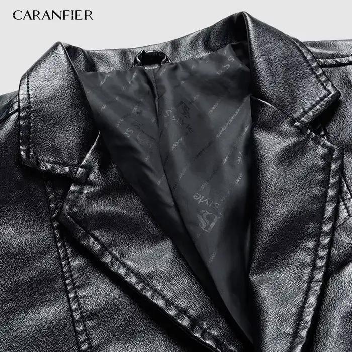CARANFIER hommes vestes en cuir costume Blazers vêtements nouvelle mode décontracté homme
