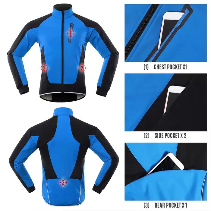 Hommes veste de cyclisme imperméable coupe-vent thermique polaire vélo Jersey vtt