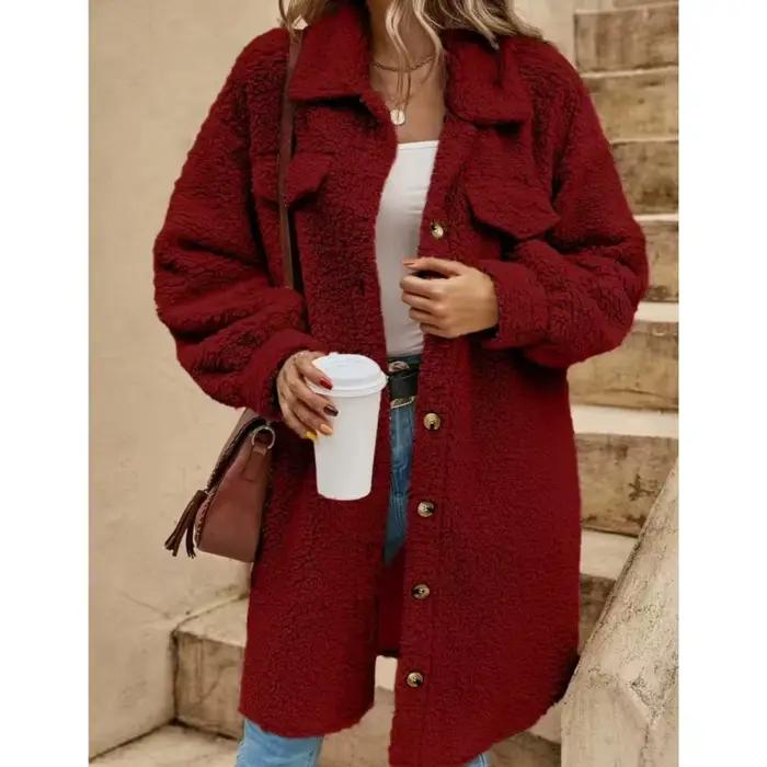 Vestes rétro en velours Teddy décontractées américaines pour femmes