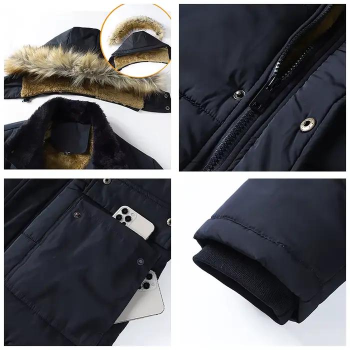Hommes hiver nouveau coupe-vent polaire chaud épais veste Parkas manteau hommes mode à capuche col de fourrure veste classique décontracté Parka hommes