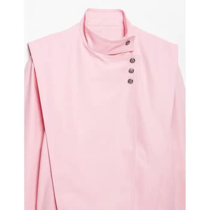 Manteau croisé pour femme, nouvelle collection Printemps-Automne 2026, col montant, couleur unie, boutonné, chic, vêtement d'extérieur féminin