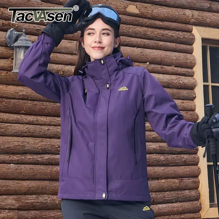 TACVASEN 3 en 1 neige montagne veste femmes manteaux d'hiver imperméable coupe-vent polaire doublé Ski randonnée vestes Parka manteaux à capuche