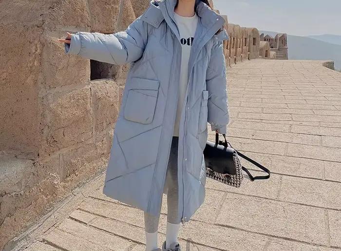 Veste d'hiver en coton à capuche pour femme