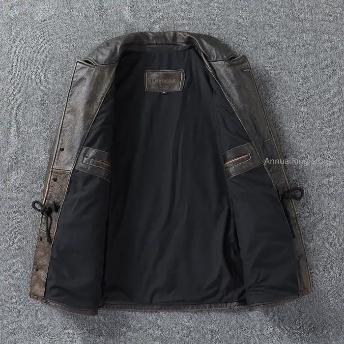 Manteau Trench Classique M43 en Cuir de Vachette Véritable, Veste Militaire en Cuir Longue et Moyenne, Multi-poches, Veste en Cuir Vintage pour Hommes