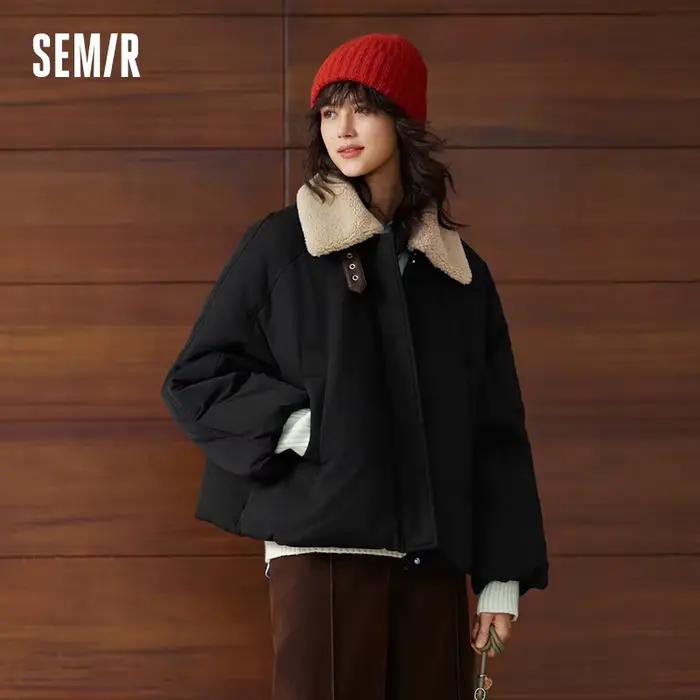 Semir doudoune femmes manches Raglan col de fourrure amovible 2025 nouvel hiver surdimensionné bourgeon-Style rétro