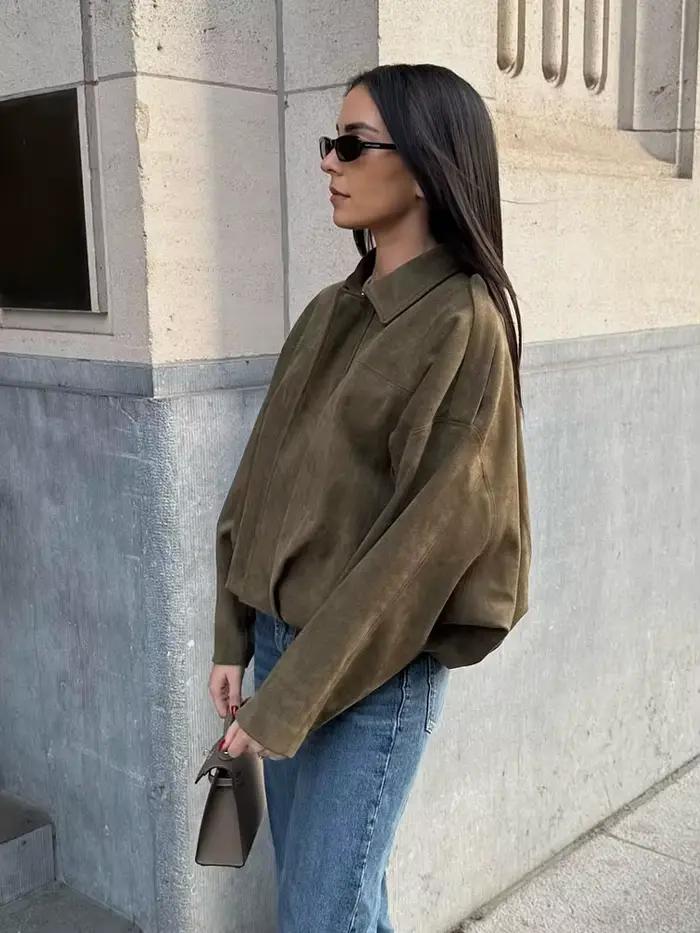 HH – veste Texture en daim pour femmes