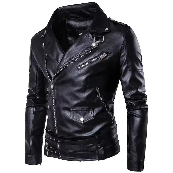 Hommes Sport de plein air veste en cuir moto Cool manteau