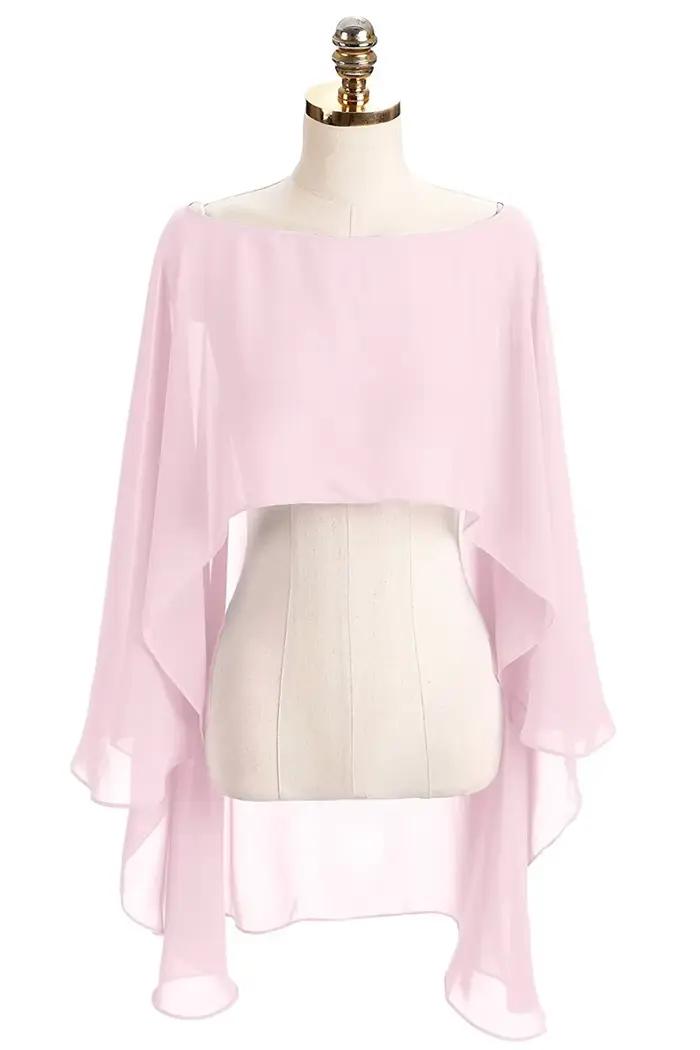 Capes douces pour femmes, veste de mariage en mousseline de soie, boléro de mariée, châle et enveloppes longs