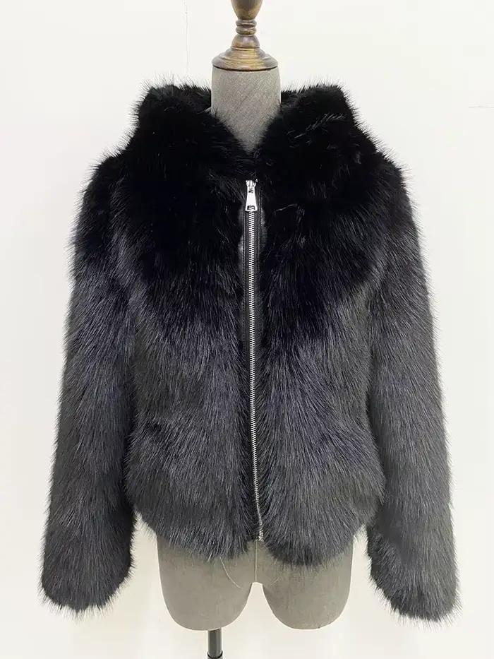 ZADORIN femmes veste d'hiver moelleux chaud à capuche fausse fourrure manteau femmes vêtements blanc fausse fourrure veste femmes vestes hiver 2025