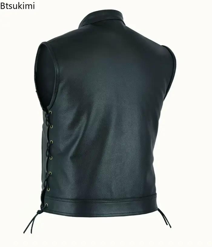 Gilet en cuir pour homme 2026 – Style punk décontracté