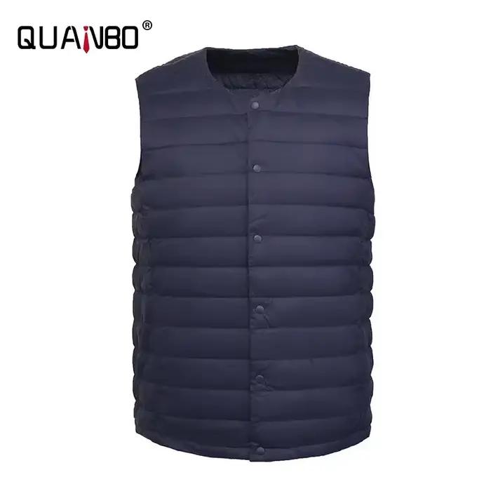 Doudoune à col en V en fibre pour homme