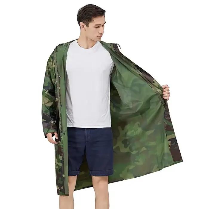 Camouflage Long imperméable pour hommes
