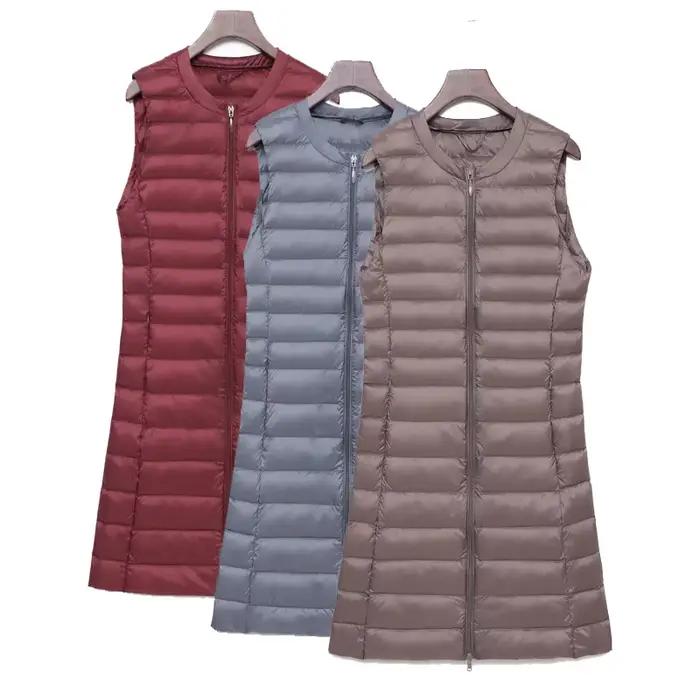 2025 Ultra léger vers le bas gilet femmes Long