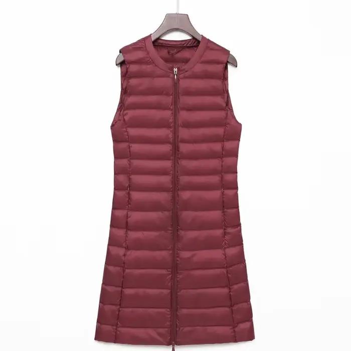 2025 Ultra léger vers le bas gilet femmes Long
