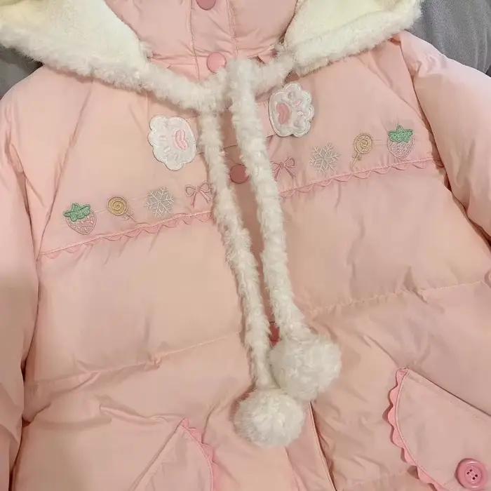 Parka rose Style Lolita pour femmes