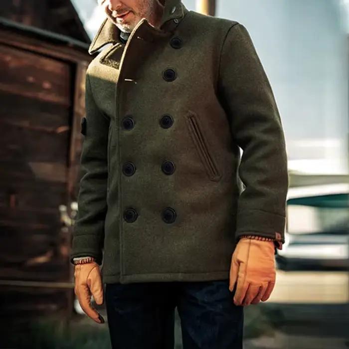 Manteau HOMAGROW pour hommes en coton polyester décontracté avec col rabattu pour l'automne et l'hiver occassions quotidiennes et spéciales