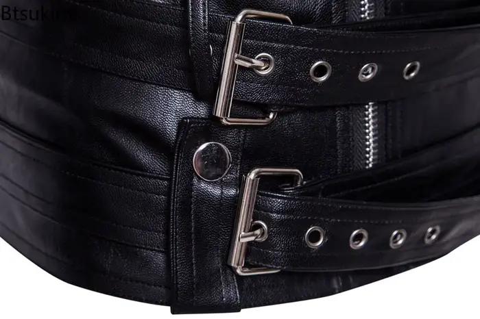 Veste de moto en faux cuir polyuréthane décontractée style punk pour hommes protection intempéries occasionnels sorties urbaines concerts punk
