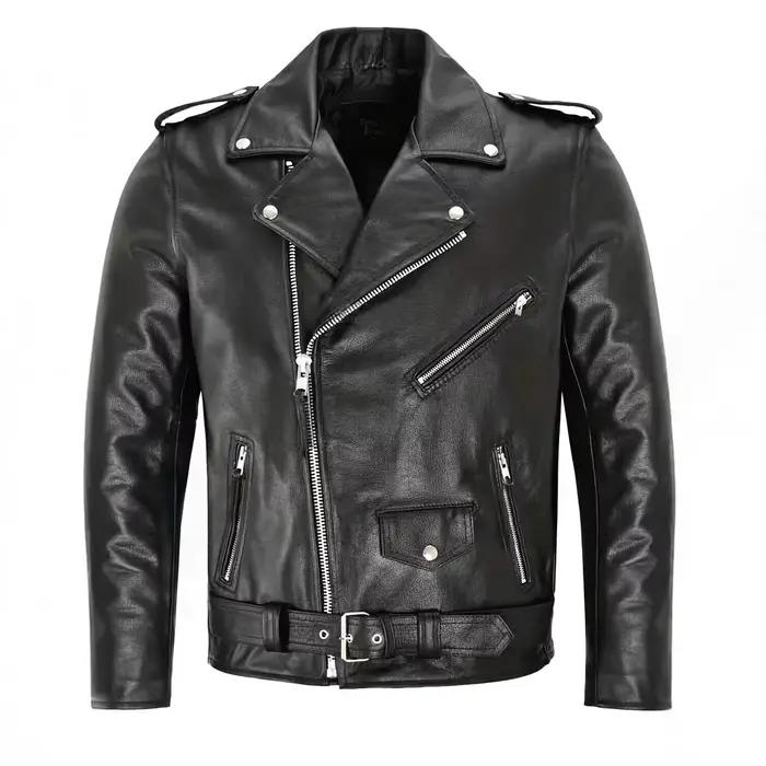 Veste en cuir décontractée pour hommes