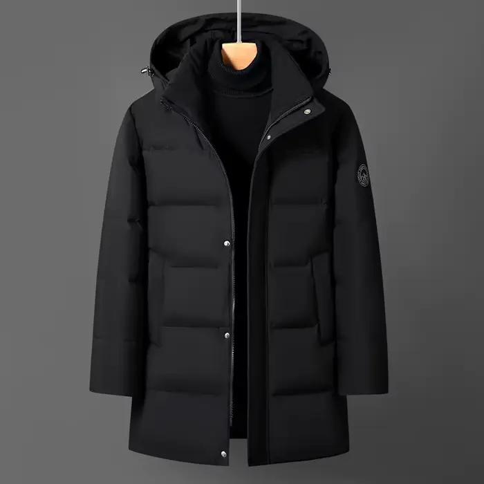 Veste d'hiver rembourrée de luxe pour hommes, manteau en duvet d'oie blanche, parka à capuche, longue rembourrage, vestes décontractées pour hommes, veste homme hiver, manteau homme hiver, veste d'hiver homme, vestes hommes hiver, veste homme luxe, veste homme hiver décontractée, veste homme hiver p