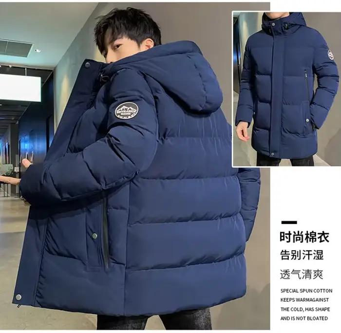 Hommes hiver Parkas à capuche marque coupe-vent vêtements d'extérieur chapeau
