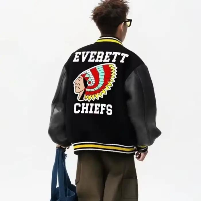 Vestes de Baseball brodées pour hommes, manches épissées en cuir PU, vestes de Baseball universitaire, Streetwear, vêtements de printemps et d'automne pour hommes