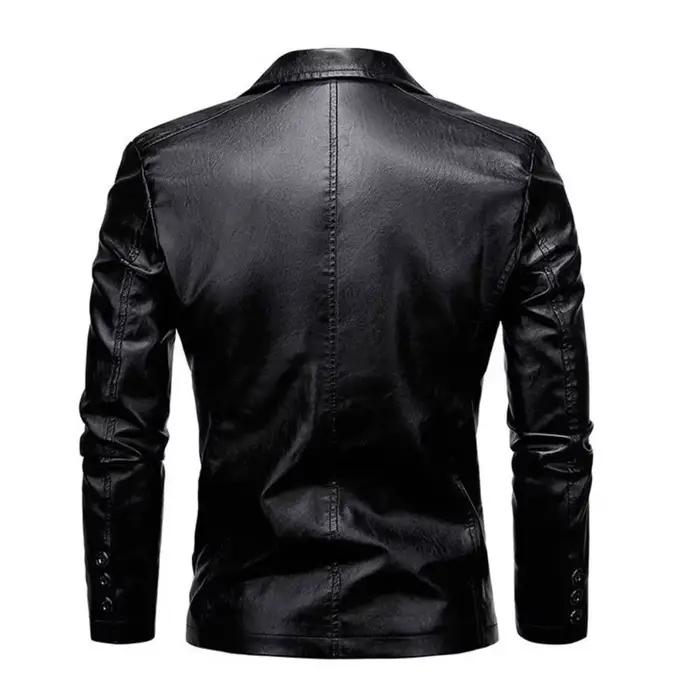 Veste en simili cuir délavé vintage pour homme, style moto et blazer, veste de motard, vêtement d'extérieur décontracté pour quatre saisons, voyage et occasions spéciales