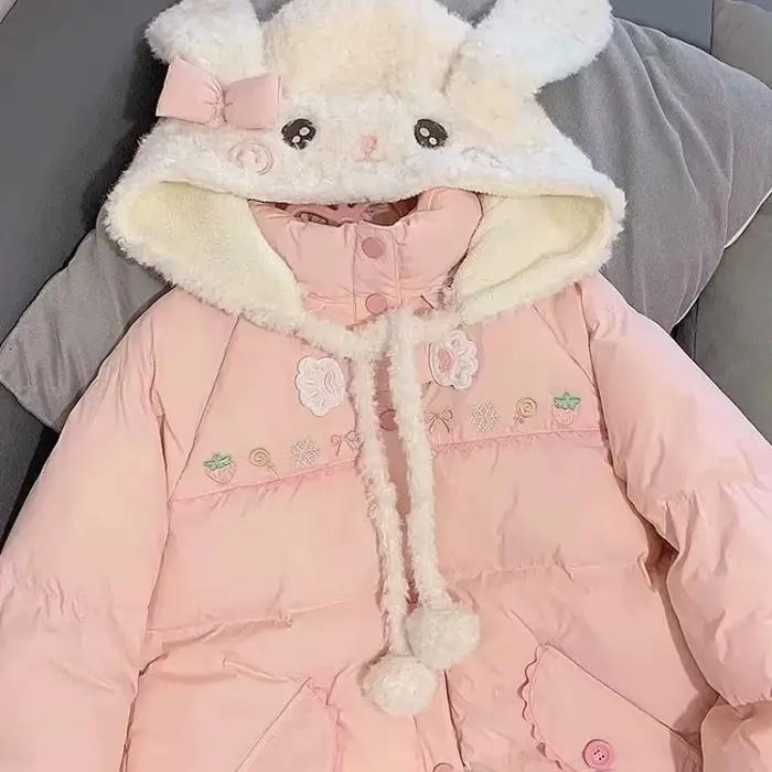 Parka rose Style Lolita pour femmes