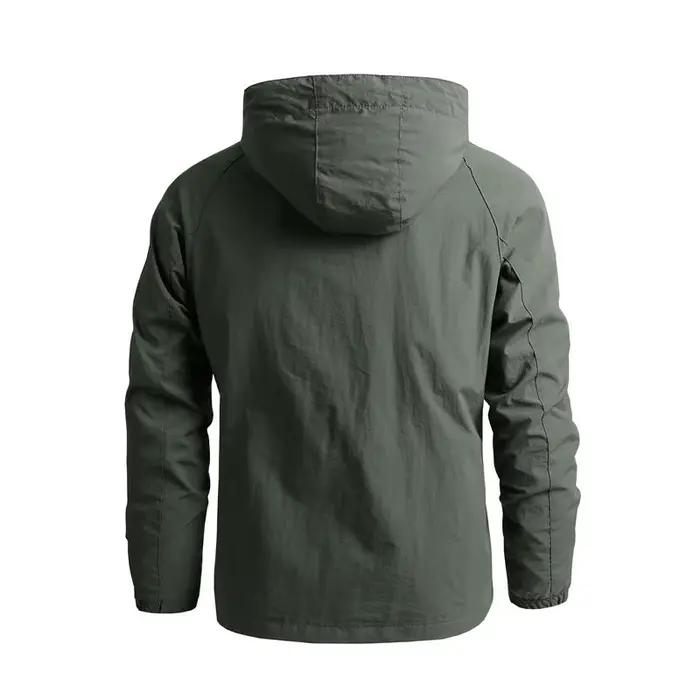 Hommes vestes de randonnée en plein air imperméable à capuche coupe-vent manteau