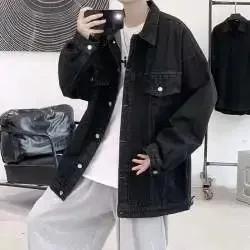 Veste en jean pour hommes, vêtements de travail décontractés, tendance, coupe ample, vente en gros, 