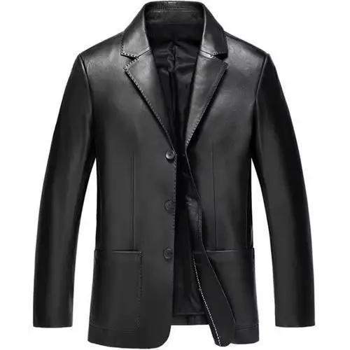 Veste marron pour hommes vestes habillées manteaux d'affaires en cuir homme costumes et blazers Prem