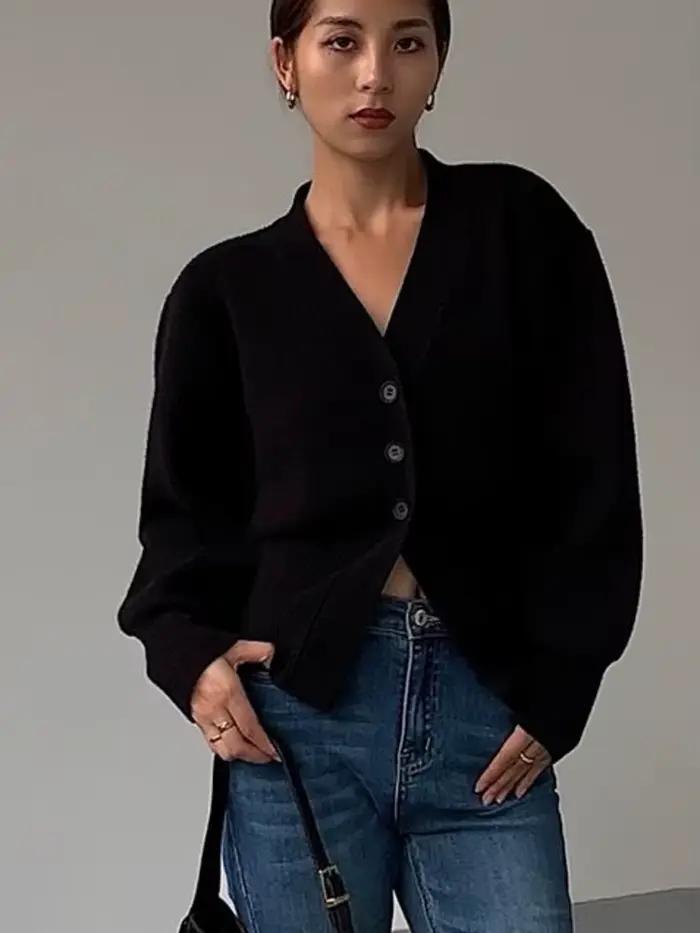 Automne Pull Cardigan manteau femmes 2024 nouvelle mode coréenne décontracté élégant à manches longu