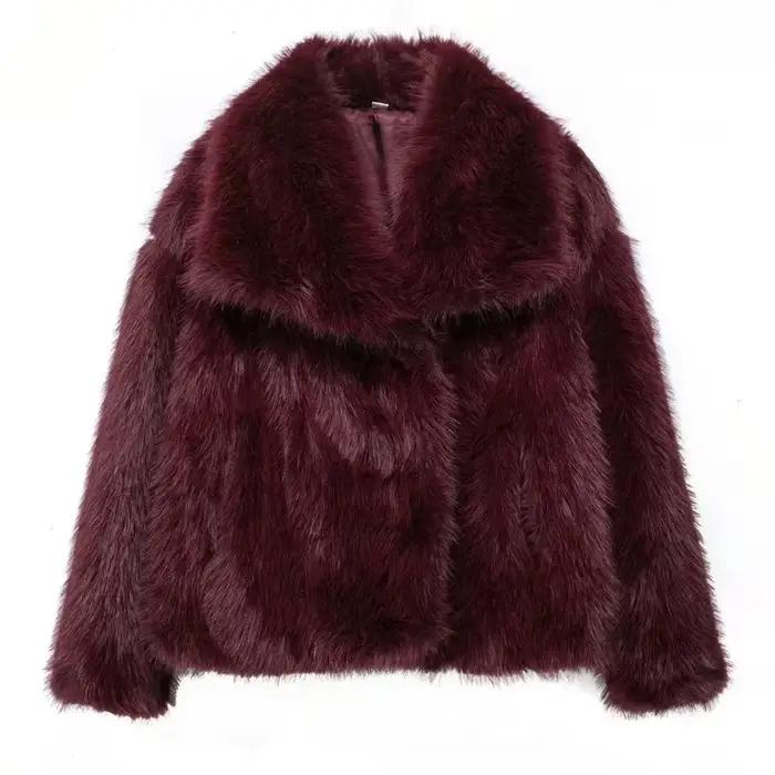 MUJER manteau en fausse fourrure pelucheuse veste femme 2025 femme automne hiver nouveau dans les vê