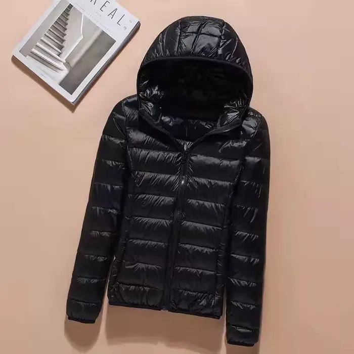 Doudoune courte à capuche pour femme, légère et sans couture, à la mode, Style coréen, coupe cintrée