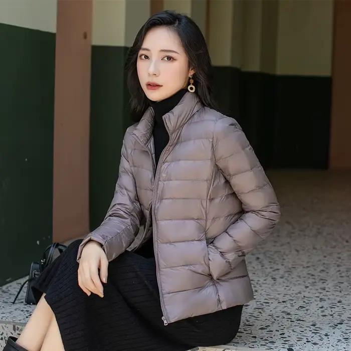 Doudoune Pliable Ultra Légère pour Femme, Doudoune Courte, Chaude, Coréenne, Slim Fit, 5XL, Combinai