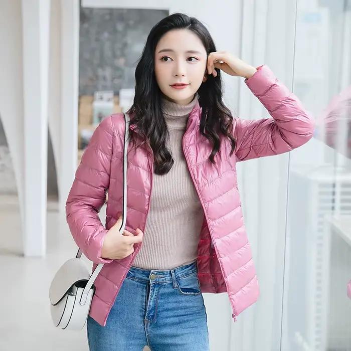 Doudoune Pliable Ultra Légère pour Femme, Doudoune Courte, Chaude, Coréenne, Slim Fit, 5XL, Combinai