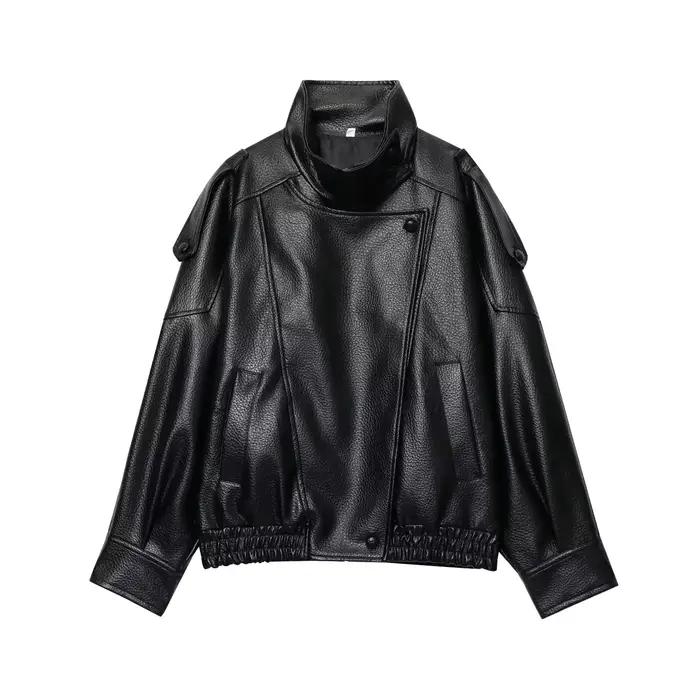 Automne hiver femmes veste en cuir 2025 lâche casual PU Faux cuir vestes manteau mode rue moto veste