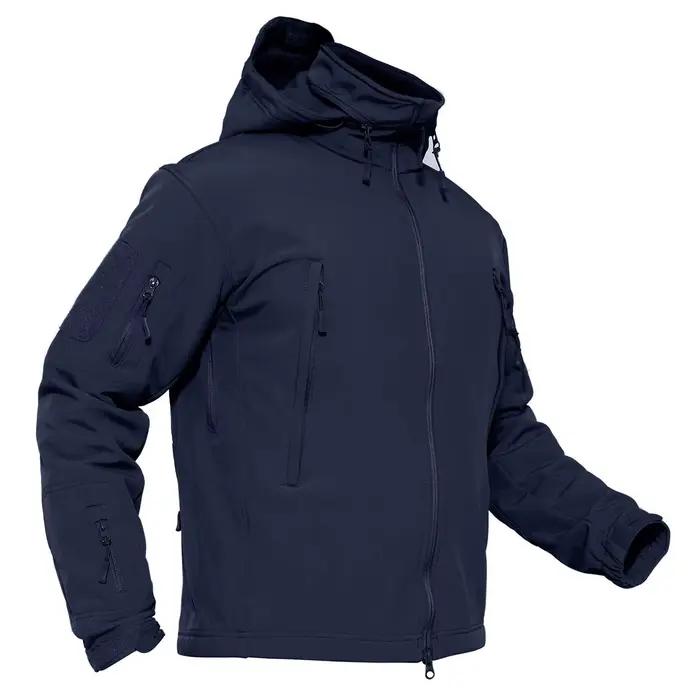 EKLENTSON Veste doublée polaire à col montant pour homme Manteau d'hiver anti-éclaboussures Capuche