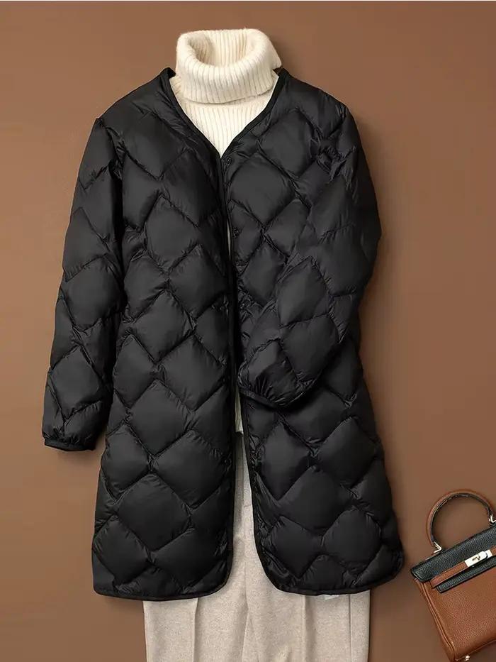 NewBang-Doudoune Longue Ultra Légère pour Femme, Manteau en Duvet de Canard, Diamant, Chaud, observa