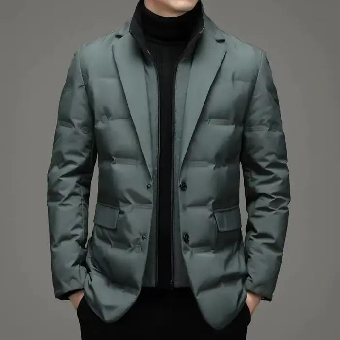 2025 haute qualité doudoune hommes hiver affaires décontracté mode beau canard vers le bas moyen lon