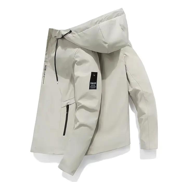 Veste pour homme, imperméable et coupe-vent, avec capuche réglable, plusieurs poches zippées, légère